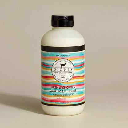 Dionis Goat Milk Sea Treasures Bath Soap & Shower Crème – Rich Hydration, Cruelty-Free (14.5 oz)