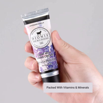 Dionis Goat Milk Hand Cream – Lavender Vanilla, 1 oz | USA Made, Cruelty-Free