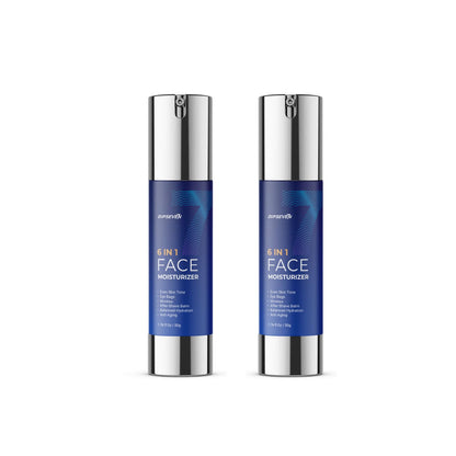 DIPSEVEN 6 in 1 Face Cream for Men – Anti-Aging Moisturizer with Peptides, Hyaluronic Acid & Squalane | Wrinkle & Eye Bag Treatment (2 PCS)