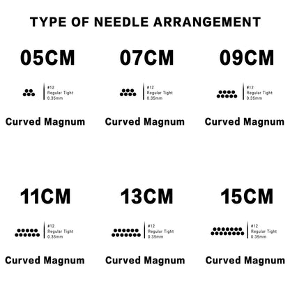 DISCOVER DEVICE 20pc Tattoo Cartridges – Membrane Safety, Curved Magnum 1213CM