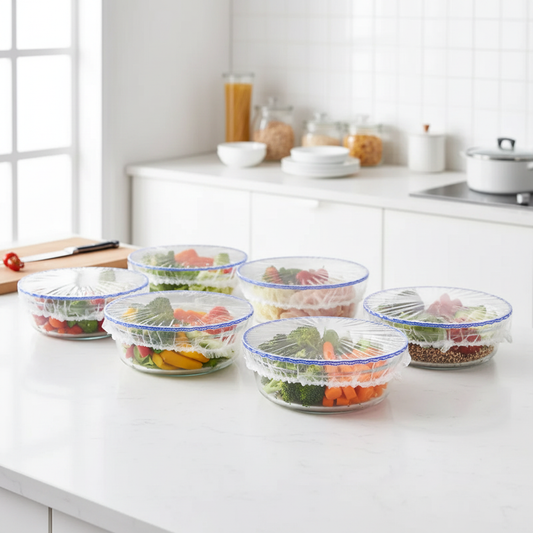 Disposable Elastic Food Covers (50 Pack) Food Grade Bowl & Fridge Seal Covers