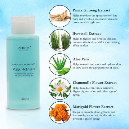 Distinction Face Mask Activator with AHA – Lightweight Gel for Exfoliation & Skin Prep (2 oz)