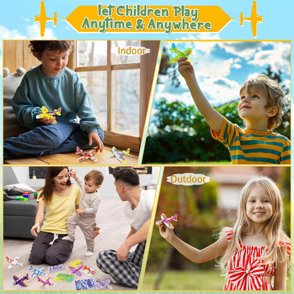 Diteryy 60 Pack Foam Airplanes for Kids – Easy Throwing Gliders, Colorful Party Favors