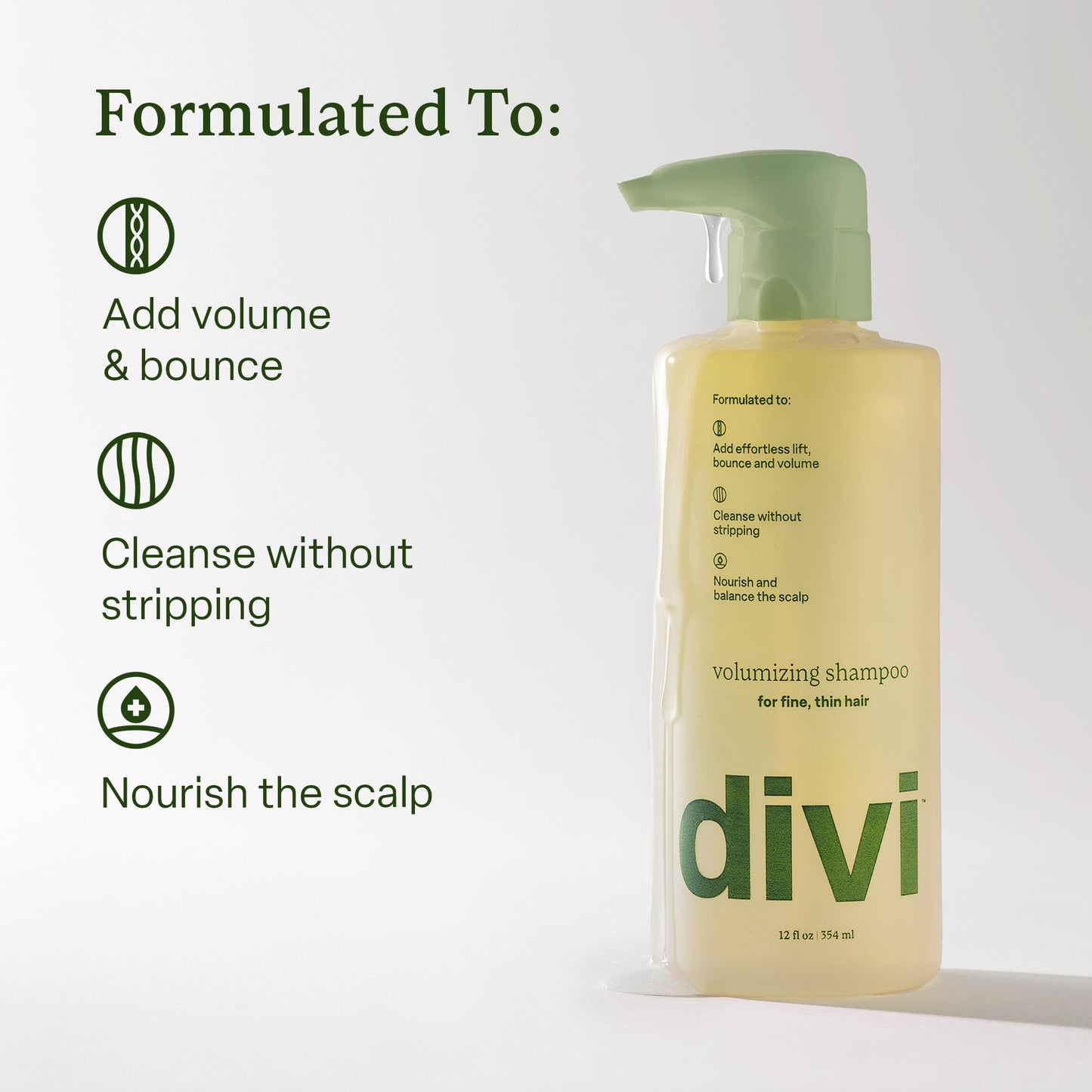 Divi Major Volume Bundle – Volumizing Shampoo, Conditioner & Strand Plumper for Fine or Thinning Hair | 3-Piece Set