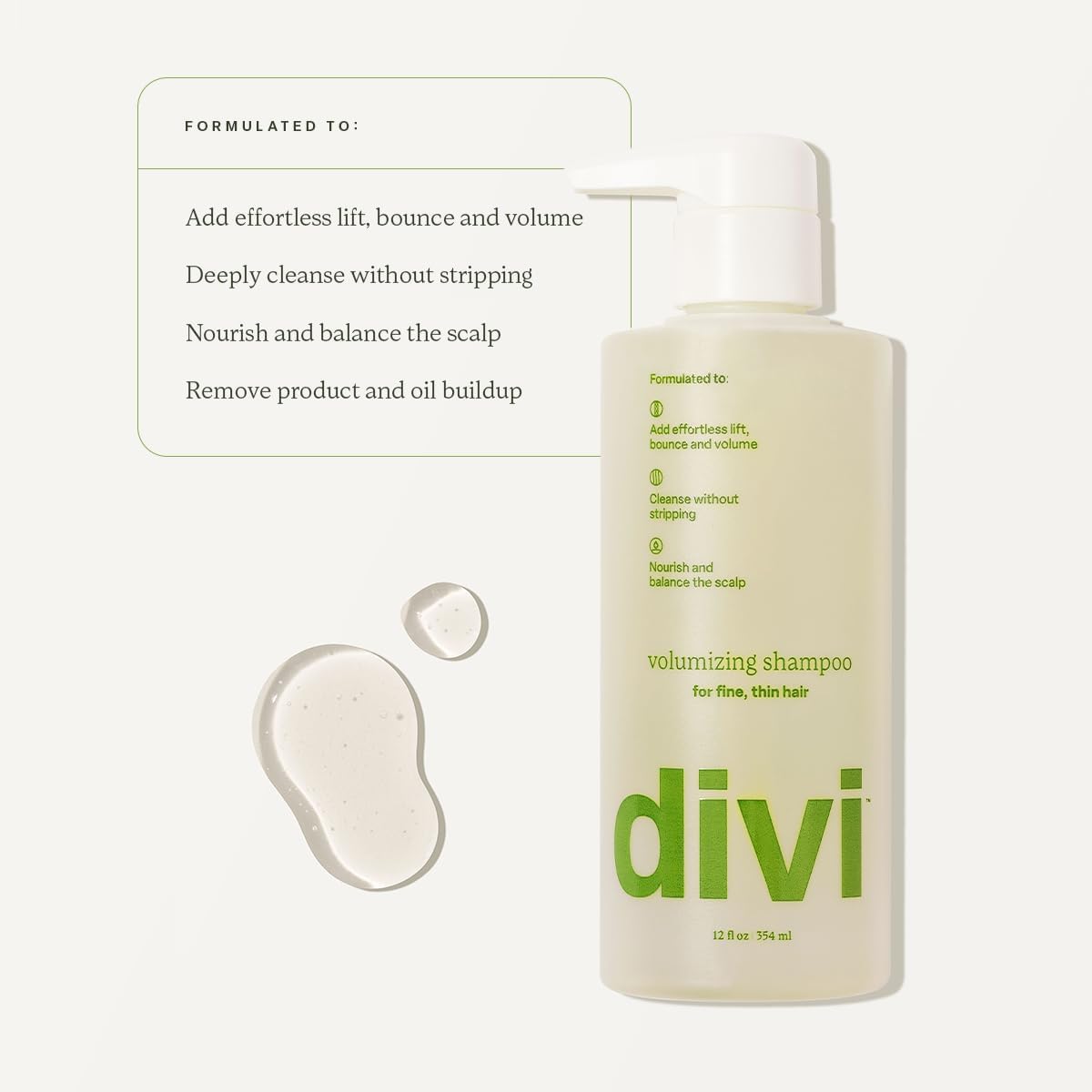 Divi Volumizing Starter Bundle – Shampoo, Conditioner & Scalp Serum for Fine & Thinning Hair | Lightweight Hair Care 3-Piece Set