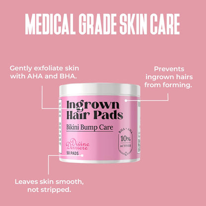 Divine Derriere Ingrown Hair Pads – Smoothing Solution for Razor Burns (50ct)