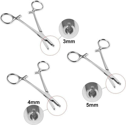 DJCIW 5mm Jaw Piercing Ball Removal Tool – Stainless Steel Dermal Pliers for Easy Ball Changes