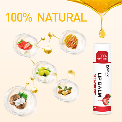 DMSKY 108-Pack Lip Balm – 12 Flavors with Vitamin E & Coconut Oil