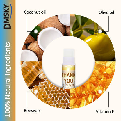 DMSKY 60 Pcs Lip Balm Bulk – Appreciation Gifts for Coworkers & Staff