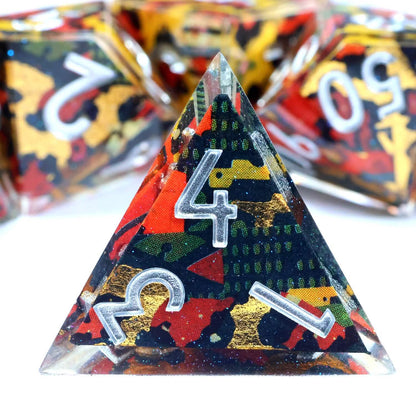 Hexbound Relic | Sharp Edge Dice | Resin | 7 Piece Set