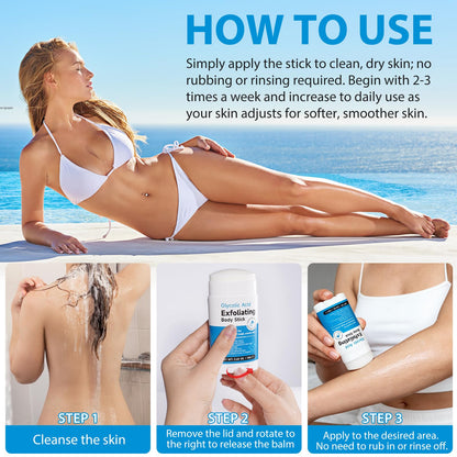 DNQYWODQ 7% Glycolic Acid Exfoliating Body Stick – Smooth Elbows, Knees & Bikini Line