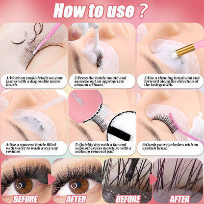 DNSGOOR DIY Lash Extension Kit – 280 Lashes, Bond & Seal, Cleanser, USB Lash Fan