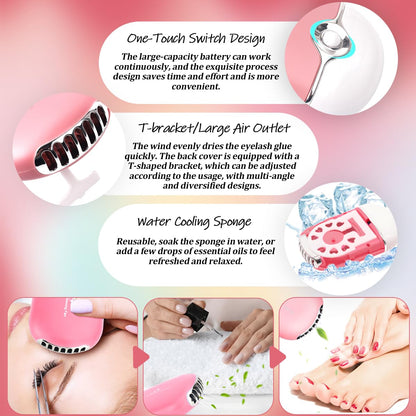 DNSGOOR DIY Lash Extension Kit – 280 Lashes, Bond & Seal, Cleanser, USB Lash Fan