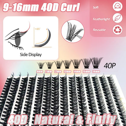 DNSGOOR DIY Lash Extension Kit – 280 Lashes, Bond & Seal, Cleanser, USB Lash Fan