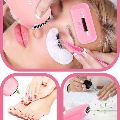 DNSGOOR Lash Extension Training Kit – Mannequin Head, USB Fan, Glue & Cleaner