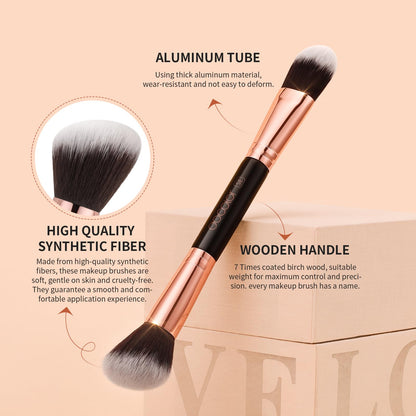 Docolor 6Pcs Double-Sided Makeup Brushes | Dual-Ended Eye & Brow Set