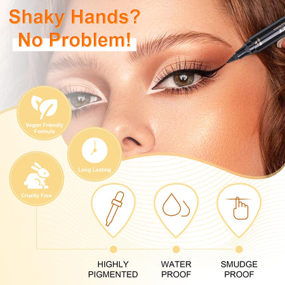 docolor Eyeliner Stamp – Double-Sided Winged Liner, Waterproof & Smudge-Proof (2pcs)