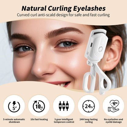 docolor Heated Eyelash Curler — Quick 10s Heat, 3 Temperature Modes, USB-C Rechargeable