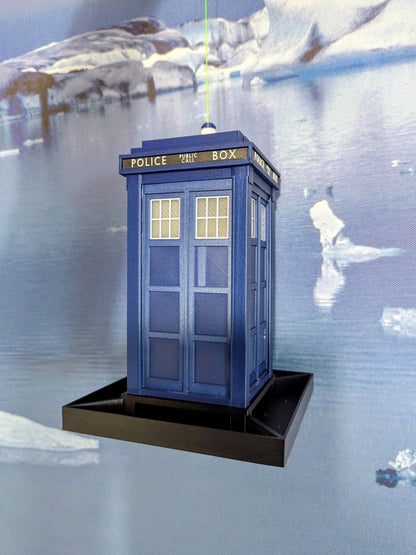 Doctor Who TARDIS Bird Seed Feeder, Handmade 3D Printed Bird Table, Police telephone box in Royal Blue or Navy , Whovian Gift Idea