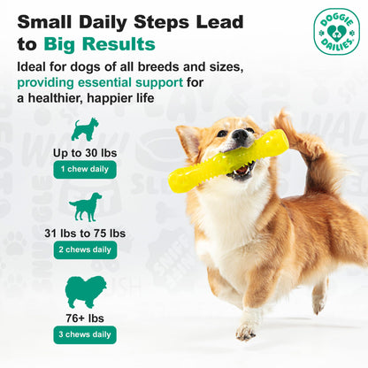 Doggie Dailies Advanced Senior Hip & Joint Chews for Dogs (Duck) - 120 Count