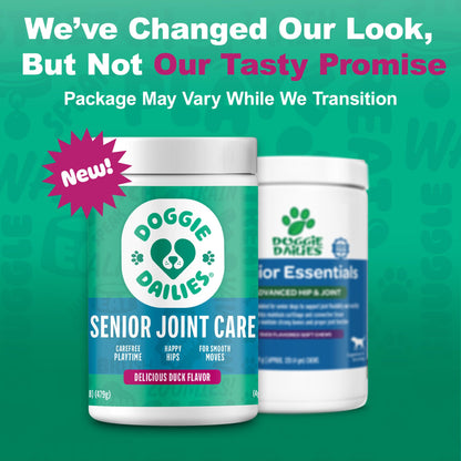 Doggie Dailies Advanced Senior Hip & Joint Chews for Dogs (Duck) - 120 Count