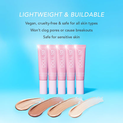 Doll 10 NO TCE Liquid Filter – CC Cream & Lightweight Skin Tint (Tan/Deep) | Vegan, Clean Makeup