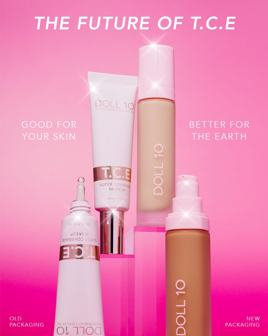 DOLL 10 NO T.C.E This Covers Everything Super Coverage Serum Makeup with Peptides (Deep/Rich)