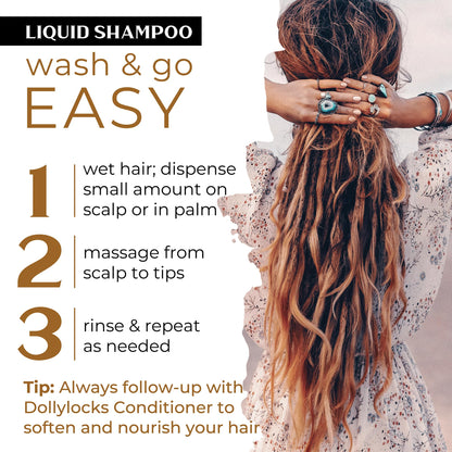 Dollylocks Clarifying Liquid Shampoo – Lavender Lime Peppermint | Plant-Based, Residue-Free, 8oz