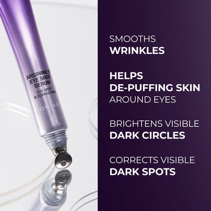 DOMINAS AtClinic Arginine-E Eye Shot Serum – Puffiness Reducer with Caffeine, Niacinamide & Cooling Guasha Tip