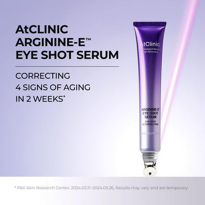 DOMINAS AtClinic Arginine-E Eye Shot Serum – Puffiness Reducer with Caffeine, Niacinamide & Cooling Guasha Tip