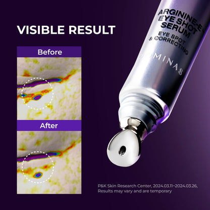 DOMINAS AtClinic Arginine-E Eye Shot Serum – Puffiness Reducer with Caffeine, Niacinamide & Cooling Guasha Tip