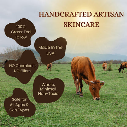Domoria Organics 100% Grass-Fed Tallow Balm – Holiday Edition Cinnamon Sugar | Rich, Herb-Infused Moisturizer