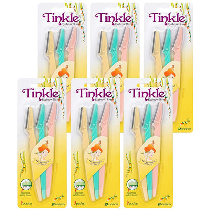 DORCO Tinkle Dermaplaning Tool 18ct – Safe Dermaplane Razor for Women (6 Packs of 3)