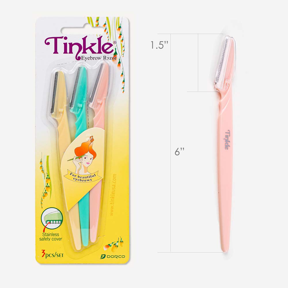 DORCO Tinkle Dermaplaning Tool 18ct – Safe Dermaplane Razor for Women (6 Packs of 3)