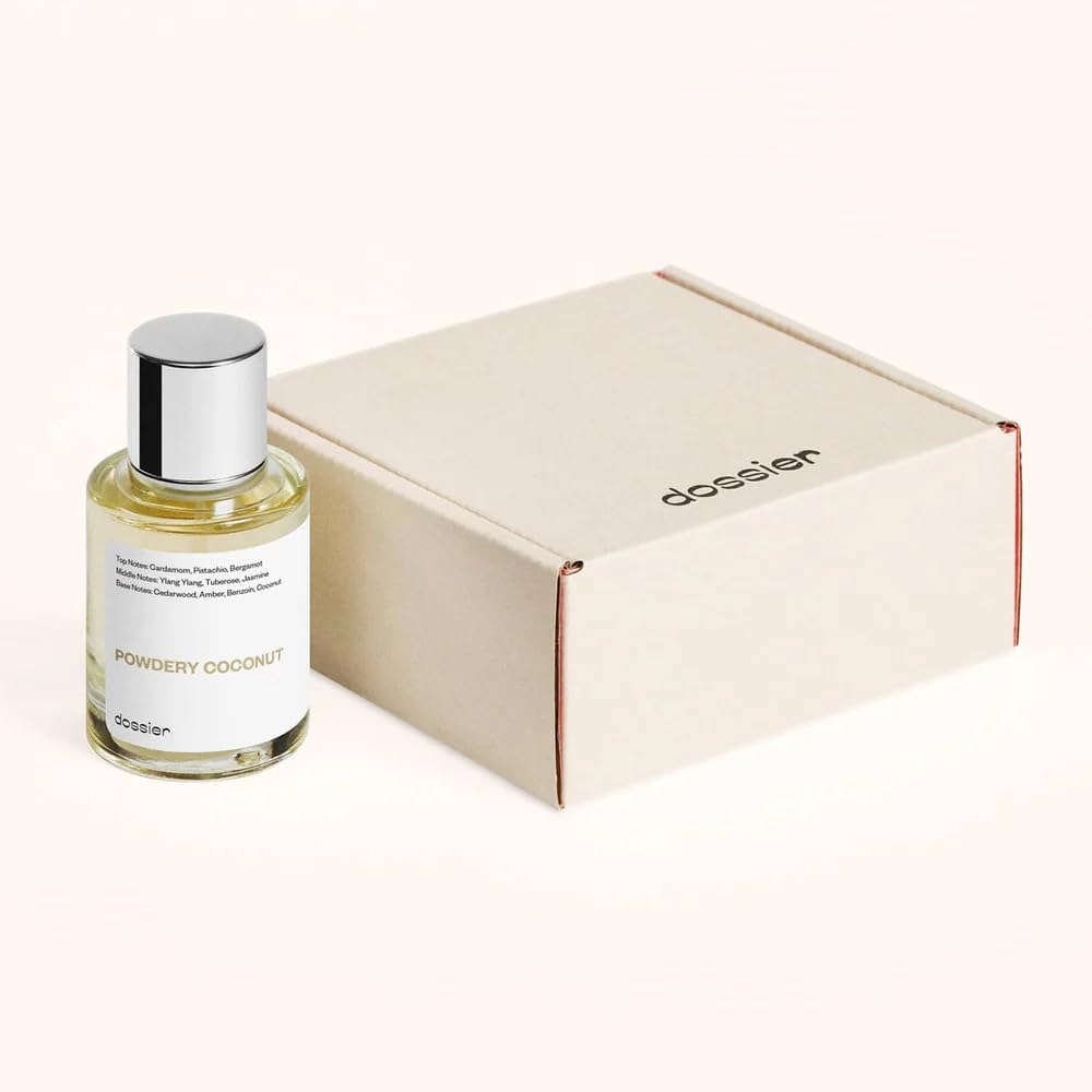 Dossier Powdery Coconut – 1.7 oz / 50 ml – Inspired by Tom Ford Soleil Blanc – Unisex, Vegan, Paraben-Free