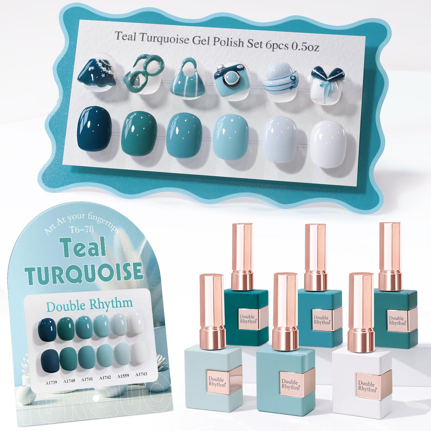 Double Rhythm 6 Pcs 15ml Gel Polish Set – Same Color, Soak Off, DIY Nail Kit