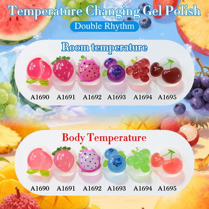 Double Rhythm 6 Pcs 15ml Color-Changing Gel Polish Set – Temperature Shift Nail Kit