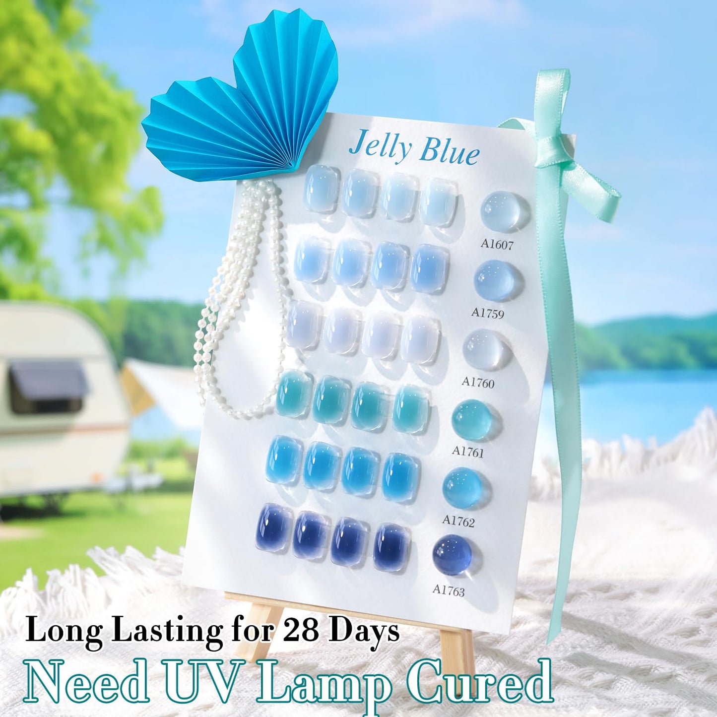 Double Rhythm 6 Pcs 15 ml Gel Polish Set – Navy Jelly Blue Navy-T6-82 | Soak-Off, DIY Manicure