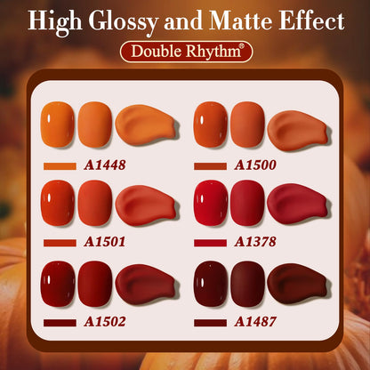Double Rhythm 6 Pcs Gel Polish Set – 15ml Soak Off Kit for DIY Manicures