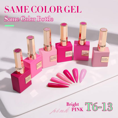 Double Rhythm 6 Pcs 15ml Gel Polish Set – Neon Pink & Purple (T6-13) Soak-Off Kit