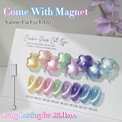 Double Rhythm 28Pcs 0.5oz Glass Cat Eye Gel Nail Polish Kit – All-Season Colors, Soak-Off, DIY Manicure
