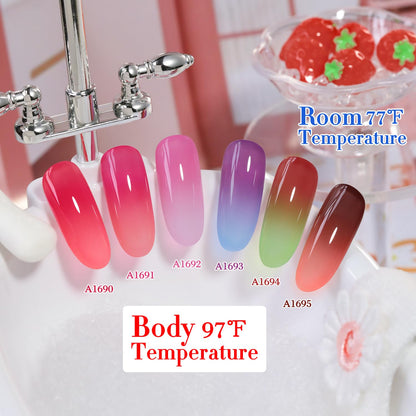 Double Rhythm 6 Pcs 15ml Color-Changing Gel Polish Set – Temperature Shift Nail Kit