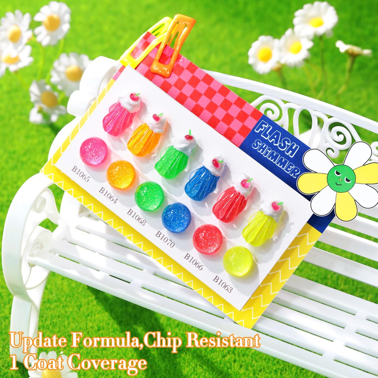 Double Rhythm 6 Pcs 15ml Glitter Gel Polish Set – Neon Shimmer Colors