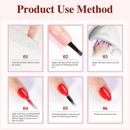 Double Rhythm Gel Nail Polish Set of 6 Colors – Nude & Milky Pastels Starter Kit for Home DIY