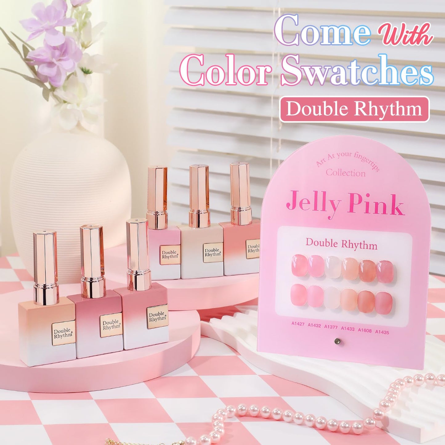 Double Rhythm 6 Pcs 15ml Gel Polish Set Jelly Milky White Nude Pink Rose T6-23