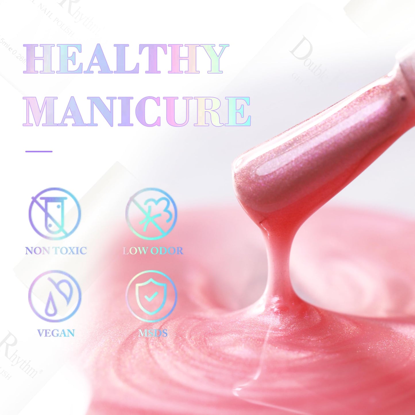 Double Rhythm Jelly Sheer Gel Nail Polish Set – 6 Pastel Colors Kit8