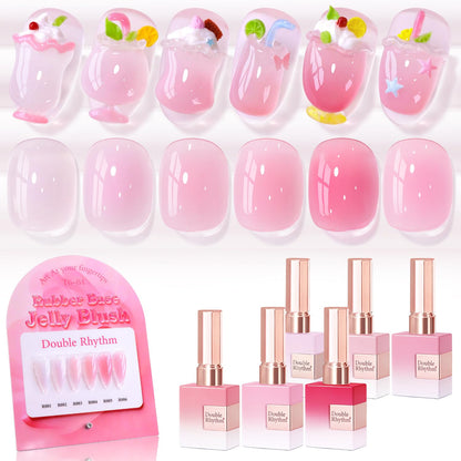 Double Rhythm 6 Pcs 15ml Gel Polish Set – Milky Nude Pink T6-84