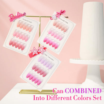 Double Rhythm 28Pcs Gel Nail Polish Set – Neutral Nude Collection T24-12 (0.5oz)