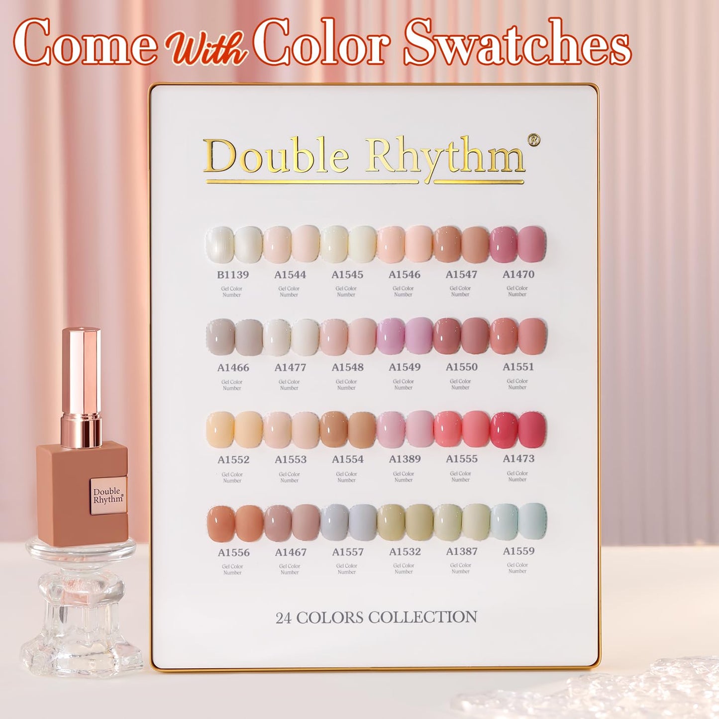 Double Rhythm 28Pcs 0.5Oz Gel Nail Polish Set – Nude Pink Collection T24-3 (Same Color, Soak Off)