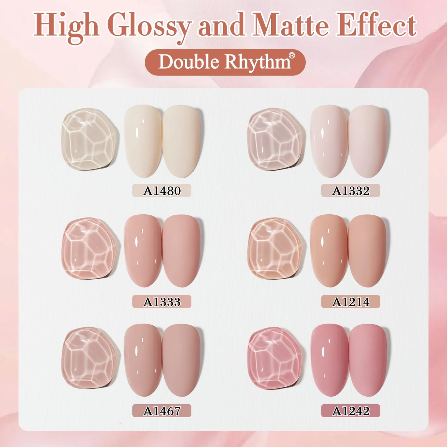 Double Rhythm 6 Pcs 15ml Gel Polish Set – Same Color, Same Bottle, Soak-Off